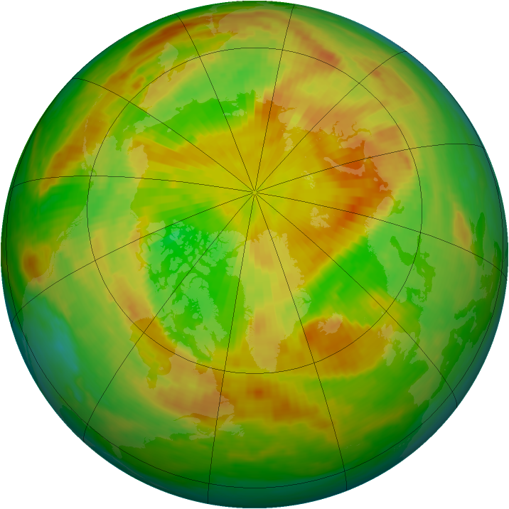 Arctic ozone map for 28 May 1985